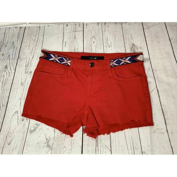 Joe's Red Fringed Hem Shorts size 26 - Picture 10 of 10